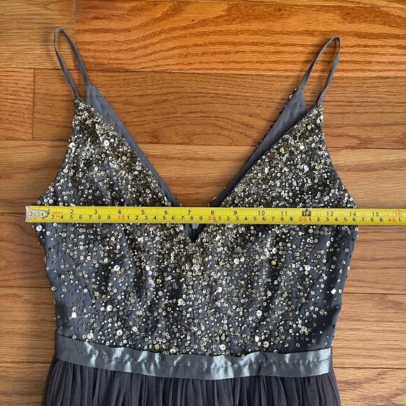 BHLDN Avery Bridesmaid Dress Womens Sz 0 Hydrangea Fairy Sequined Formal Whimsy - Picture 14 of 16